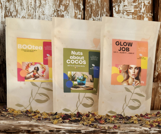 Tea-Licious Trio ✨️ |Trio Gift Set with Bootea, Glow Job & Nuts About Cocos | Plus a Tea infuser