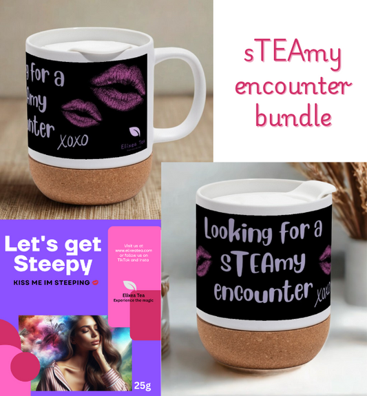 sTEAmy Tea Mug Bundle | Let's Get Steepy Tea Set with Mug & Strainer