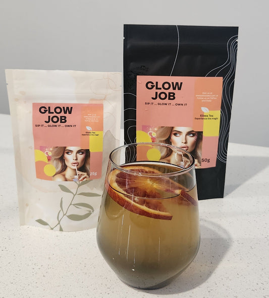 GLOW JOB, Turmeric Green Tea Blend | Wellness Loose Leaf Tea